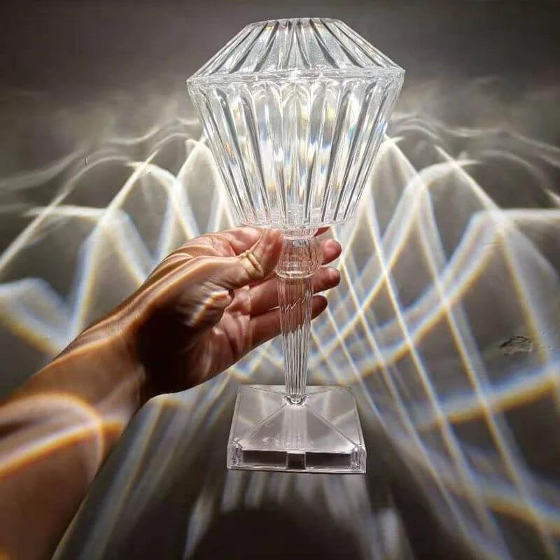 Rose Diamond Table Lamp - USB Charging & Touchable