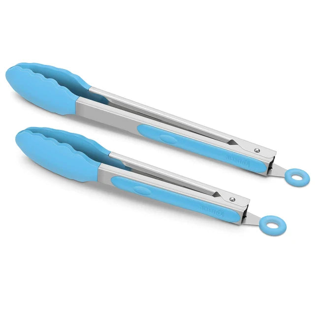 Silicone Food & Kitchen Tongs - 3 Pieces Set