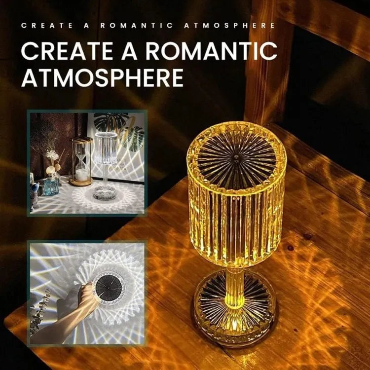 Rose Diamond Table Lamp - USB Charging & Touchable