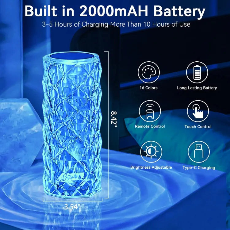 Small Waist Diamond Table Lamp - USB Charging & Touchable