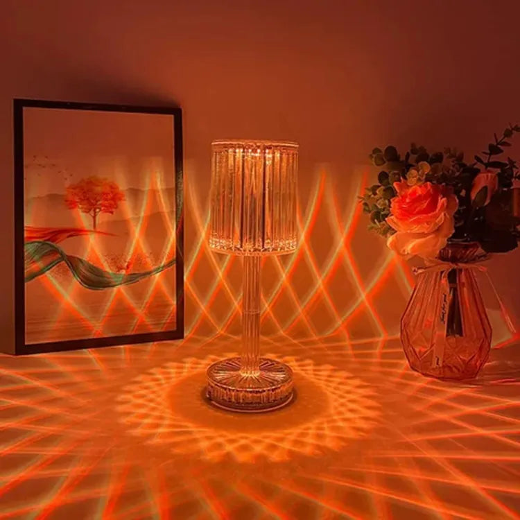 Rose Diamond Table Lamp - USB Charging & Touchable