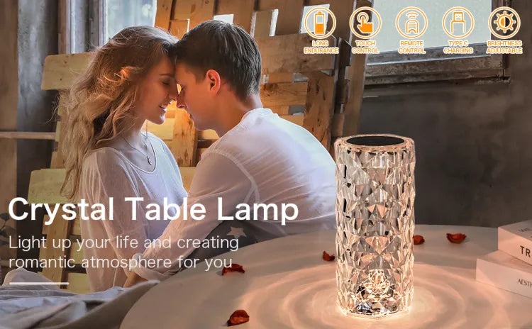 Small Waist Diamond Table Lamp - USB Charging & Touchable