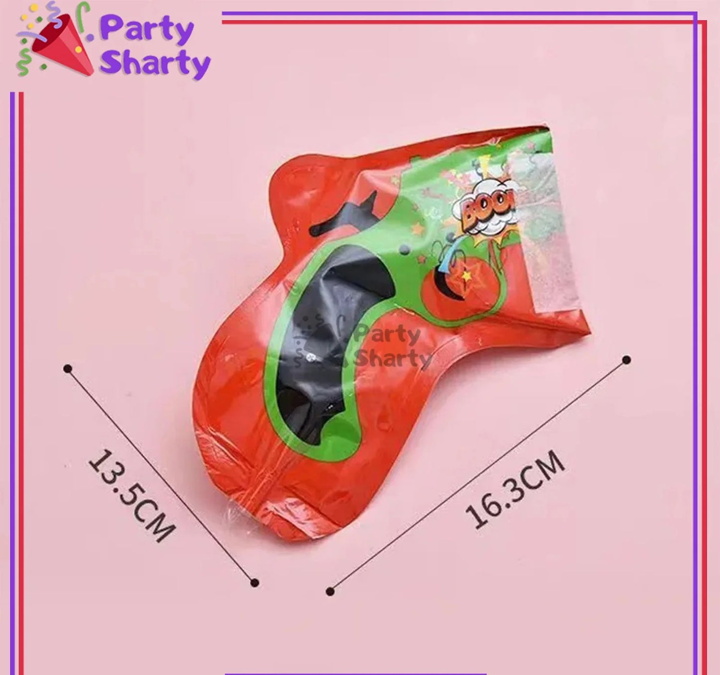 New Design Party balloon Pop Handheld Push Exploding Glitter Confetti Cannon Party Popper Pistol Gun shape balloon