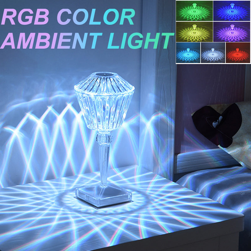 Rose Diamond Table Lamp - USB Charging & Touchable