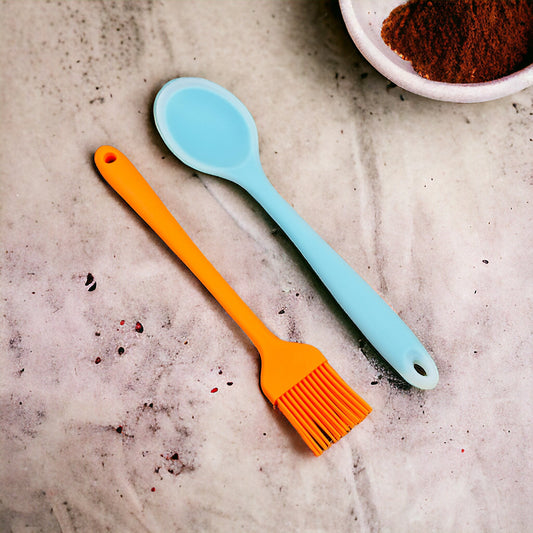 QAS Silicone Spoon And Oil Brush | 2 Pieces set