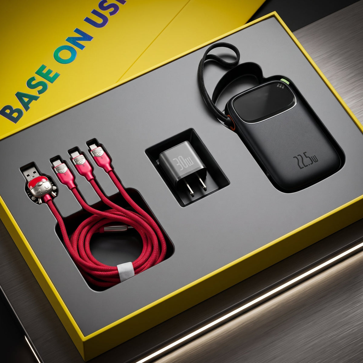 Baseus 22.5W 10000mAh Fast Charging Power Bank with Built-in Cables