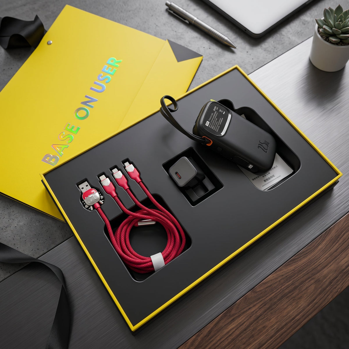 Baseus 22.5W 10000mAh Fast Charging Power Bank with Built-in Cables