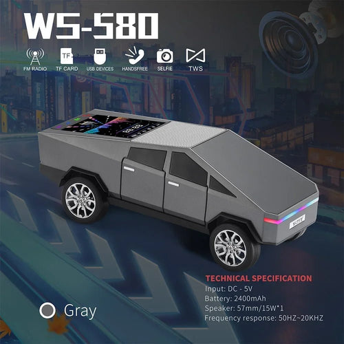 Cybertruck Car Shaped Bluetooth Speaker with LED Lights