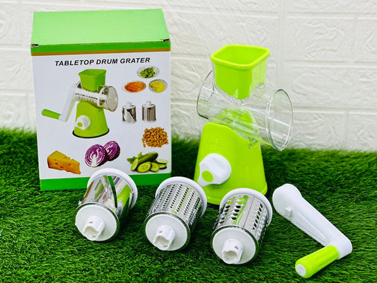 3-in-1 TableTop Drum Grator - Vegetable Grinder