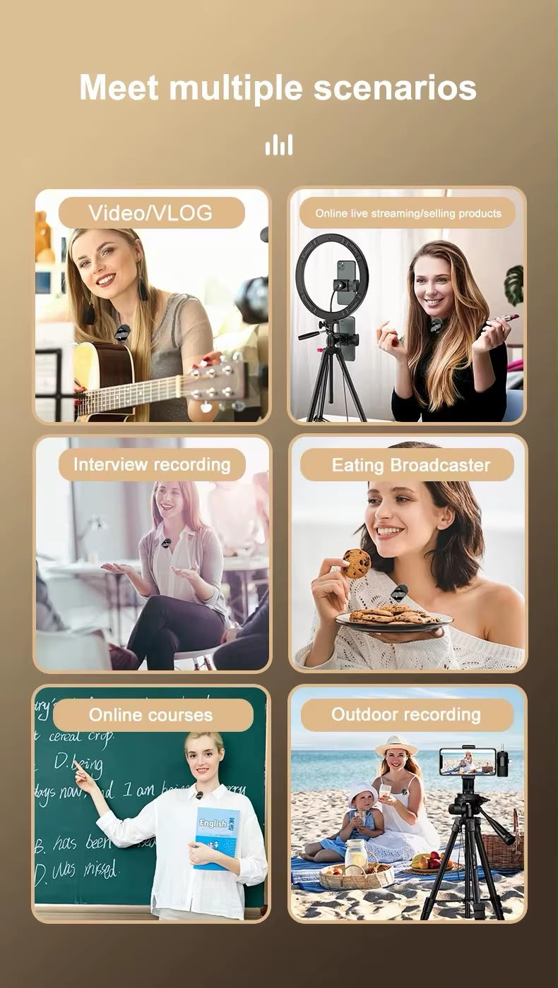 F11-2 3-in-1 Wireless Microphone – Noise Reduction Lavalier Mic
