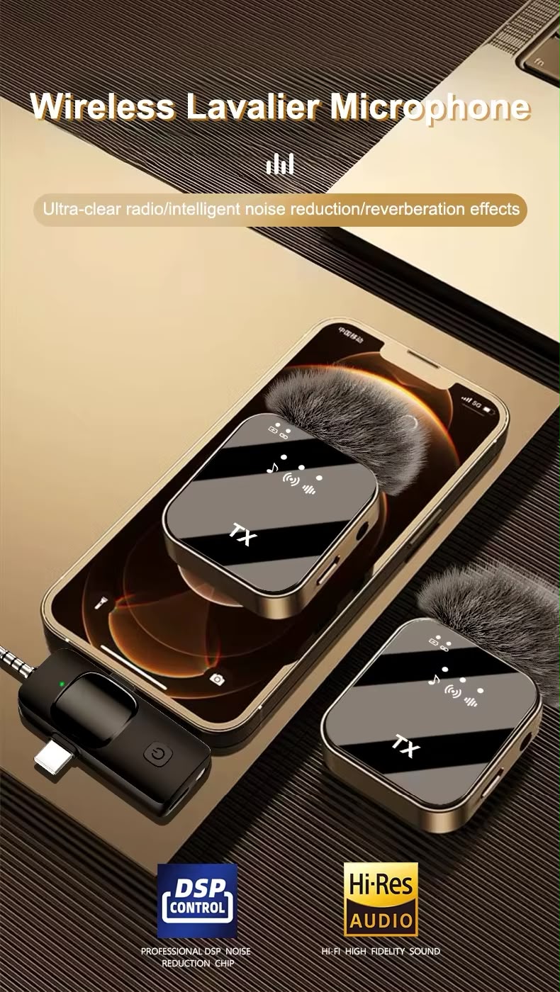 F11-2 3-in-1 Wireless Microphone – Noise Reduction Lavalier Mic