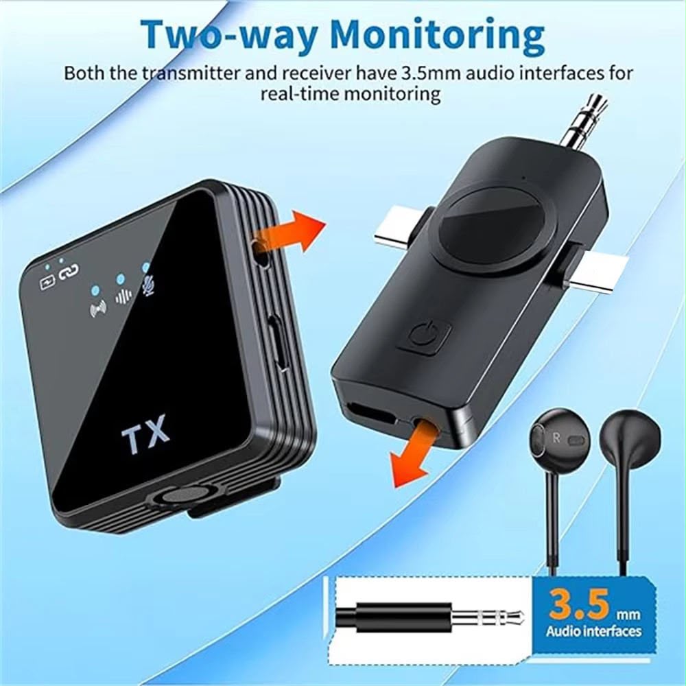F11-2 3-in-1 Wireless Microphone – Noise Reduction Lavalier Mic