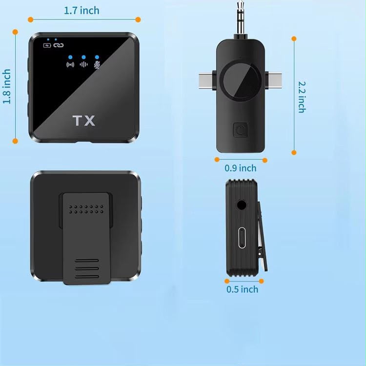 F11-2 3-in-1 Wireless Microphone – Noise Reduction Lavalier Mic